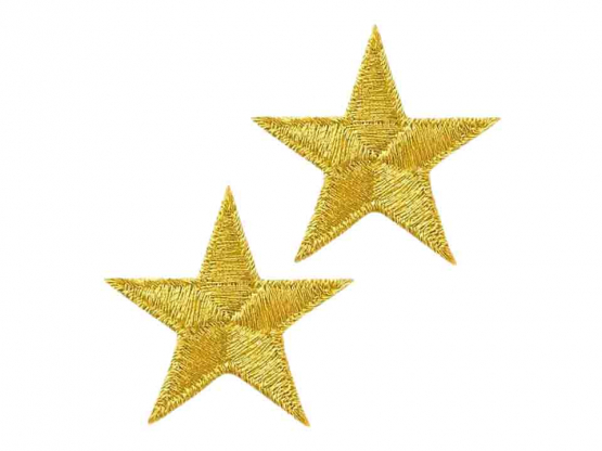 Applikation Stern gold 2 Stück Aufbügeln xMini cm 