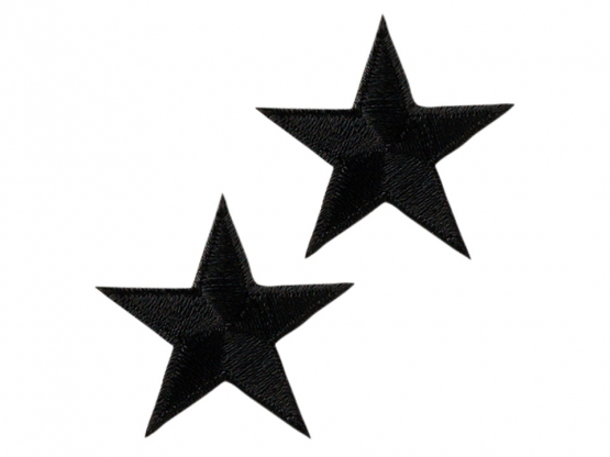 Applikation Stern schwarz 2 Stück Aufbügeln  mini 