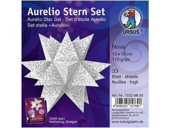 AURELIO STERN NOVA 110G.10x10CM,WEISS/SILBER
