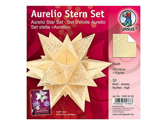 AURELIO STERN SWIRL 110G.10x10CM,CREME/GOLD