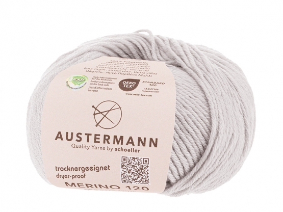 Austermann Merino 120 EXP Farbe 128 hellgrau meliert