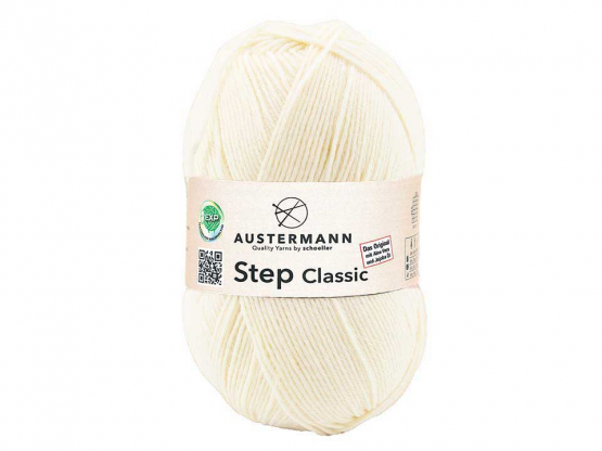 Austermann Sockenwolle Step Classic 4fach Farbe 1000 natur