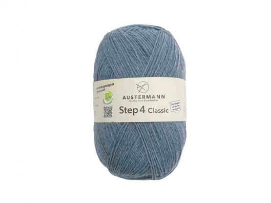 Austermann Sockenwolle Step Classic 4fach Farbe 1045 jeans