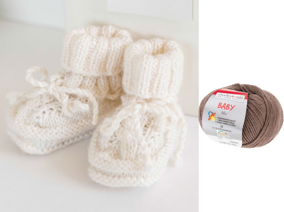 Babyschühchen Strickset braun