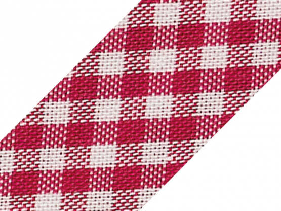 Baumwollschrägband  18 mm breit Wichy karo fuchsia
