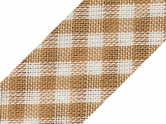 Baumwollschrägband  18 mm breit Wichy karo beige