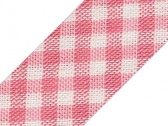 Baumwollschrägband  18 mm breit Wichy karo rosa
