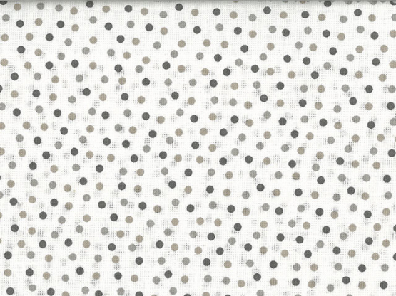Baumwollstoff bedruckt 145cm Punkte-grau/braun 