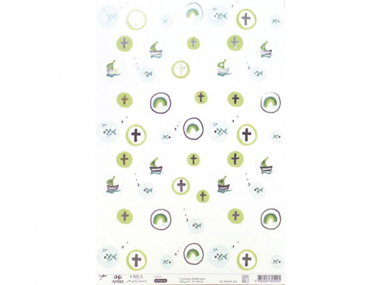 Creamotion Bubbles grün-A4, transparent, 210x300 mm, 115 gm2 