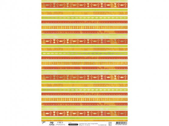 Creamotion Konf-Kom. orange Streifen-A4,selbstklebend,210x300mm, 