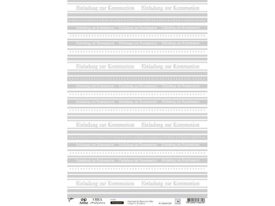 Creamotion Zur Kommunion silber-A4, transparent , 5er Pack 