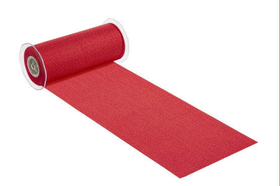 CREApop® Dekostoff 20 cm  breit, Leinen-optik, rot 