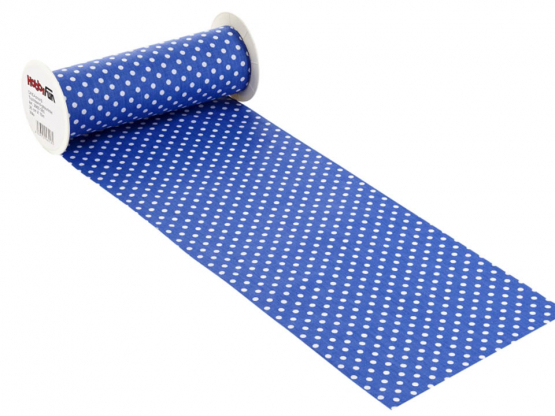 CREApop® Tischband gepunktet, 20 cm breit, blau 