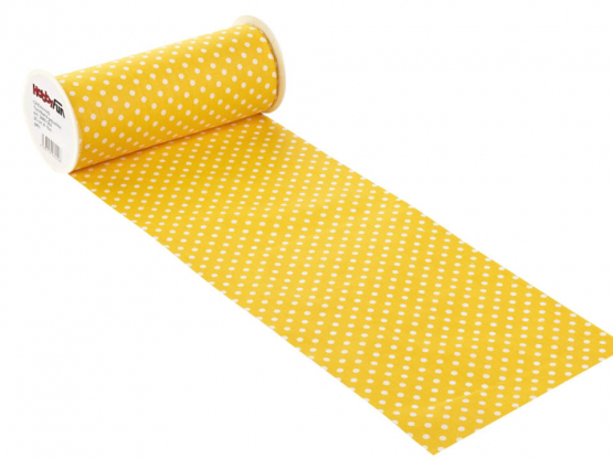 CREApop® Tischband gepunktet, 20 cm breit, gelb 