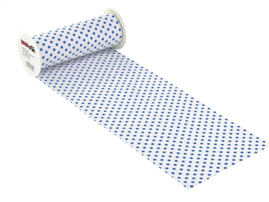 CREApop® Tischband gepunktet 20 cm breit, weiß/blau 