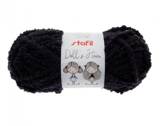 Garn Boucle Dolls Farbe 7 schwarz