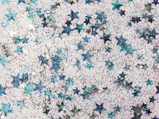Glitterglue Flasche 53ml Confetti Sterne blau/silber