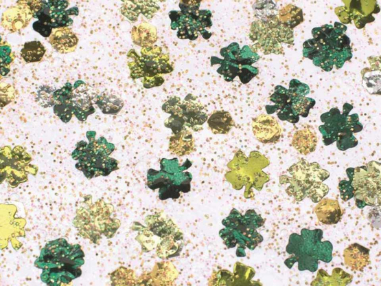 Glitterglue Flasche 53ml Confetti Kleeblatt grün/gelb