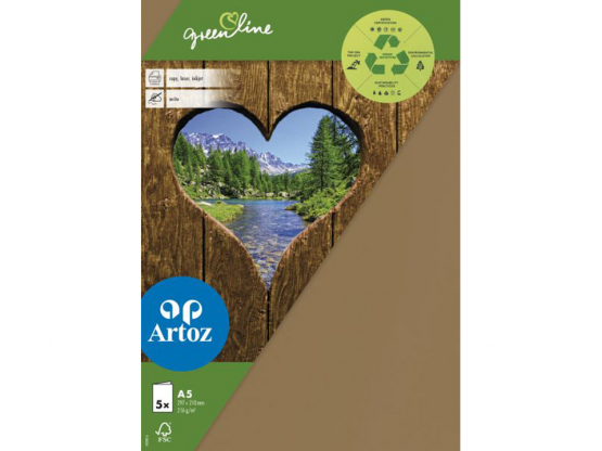 Green Line Pkg 5 Karten A5 grocer Kr.
