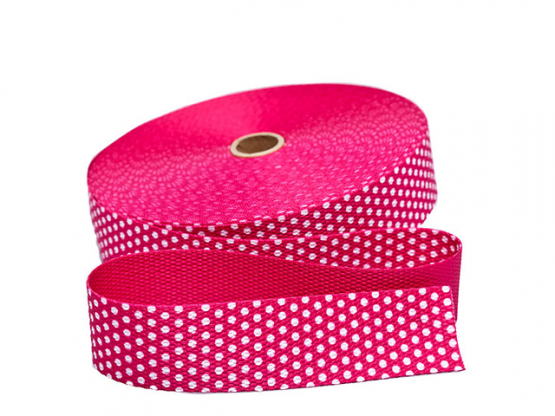 Gurtband 30 mm, Punkte-pink 