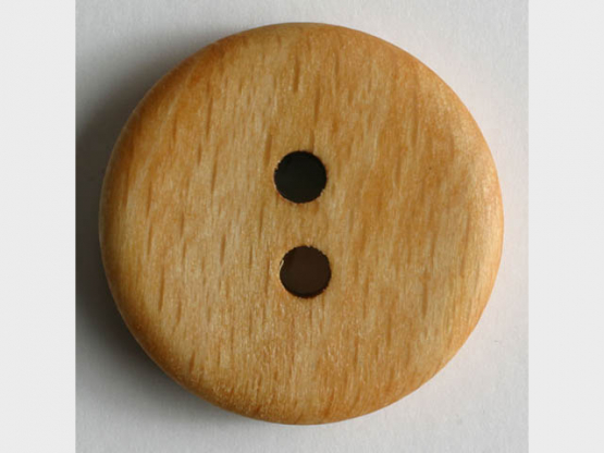 Holzknopf, klassische Form mit 2 Löchern - Größe: 18mm - Farbe: braun 