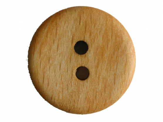Holzknopf, klassische Form mit 2 Löchern - Größe: 28mm - Farbe: braun 