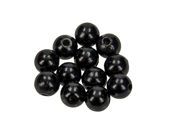 Holzperlen  ø 12 mm schwarz