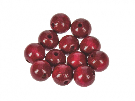 Holzperlen ø 14 mm dunkelrot