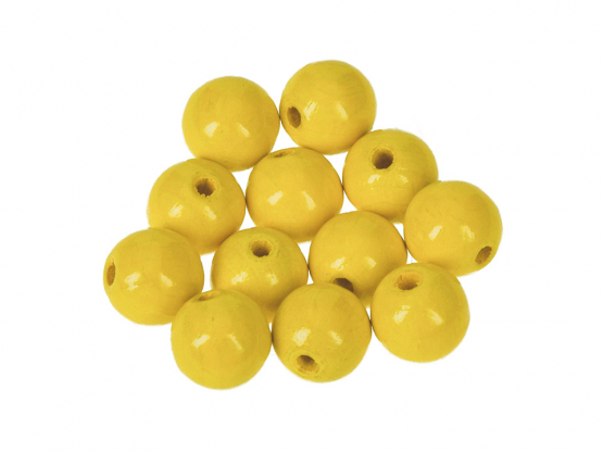 Holzperlen ø 14 mm gelb