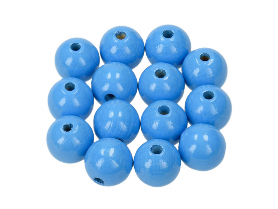 Holzperlen ø 14 mm hellblau