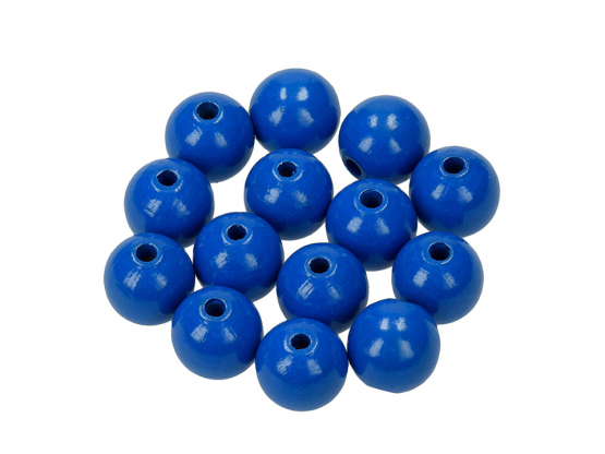 Holzperlen ø 14 mm mittelblau
