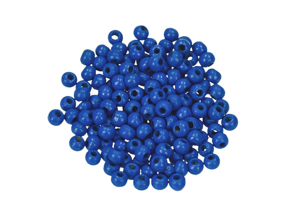 Holzperlen ø 4 mm mittelblau.