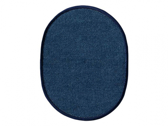 Jeansflick oval mittelblau 2 St. 12 x 9,5 cm 