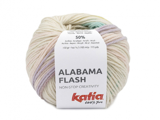 Katia Alabama Flash Farbe 105 naturweiß-pistaziengrün-grünblau
