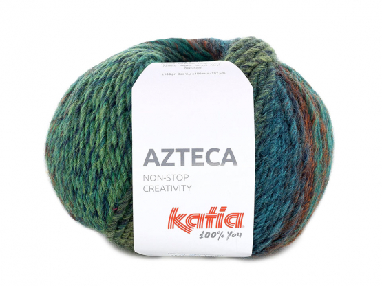 Katia Azteca 7891 smaragdgrün-weinrot