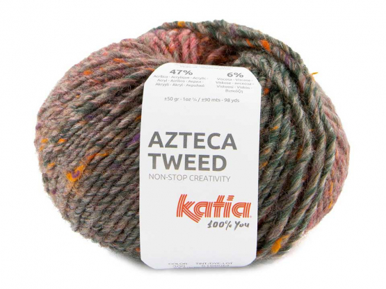 Katia Azteca Tweed Farbe 300 koralle-blassgrün-braun