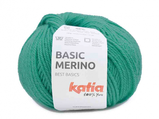 Katia Basic Merino Farbe blau-zyan Farbe 104 blau-zyan