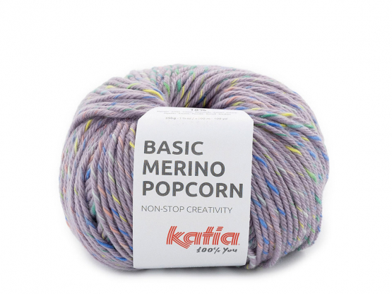 Katia Basic Merino Popcorn Farbe lavendel-mehrfarben