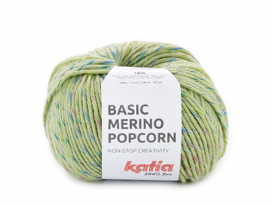 Katia Basic Merino Popcorn Farbe salbei-mehrfarben