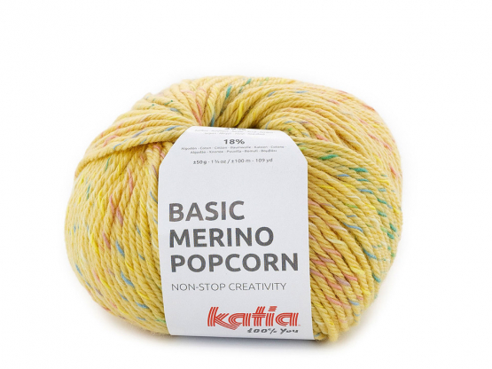 Katia Basic Merino Popcorn Farbe gelb-mehrfarben