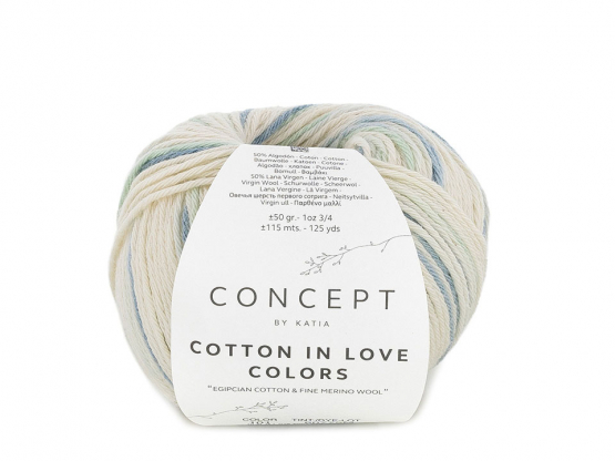 Katia Cotton in Love Colors Farbe 101 jeans-minzgrün