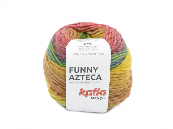 Katia Funny Azteca Farbe 205 rot-gelb-braun-grün