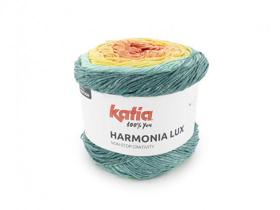 Katia Harmonia Lux Koralle-Zitronengelb-Petrol