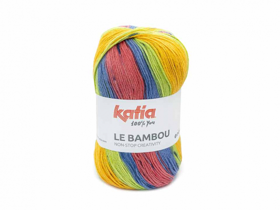 Katia Le Bambou Farbe 103 gelb- erbeerrot-grün-blau