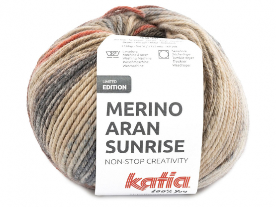 Katia Merino Aran Sunrise Farbe 300 blassbraun-rostrot-jeans