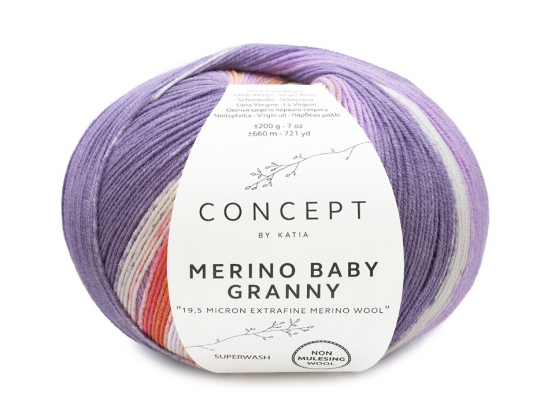 Katia Merino Baby Granny Farbe 500 lila-rosé-grau Farbe lila-rose-grau