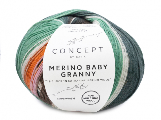 Katia Merino Baby Granny Farbe 502 braun-rosé-khaki Farbe Braun-Rose-Khaki