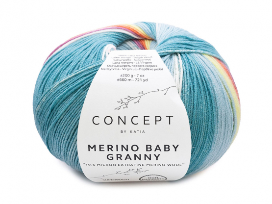 Katia Merino Baby Granny Farbe 503 pastellgrün-pastellblau-pastellgelb Farbe Pastellgrün-Pastellblau-Pastellgelb