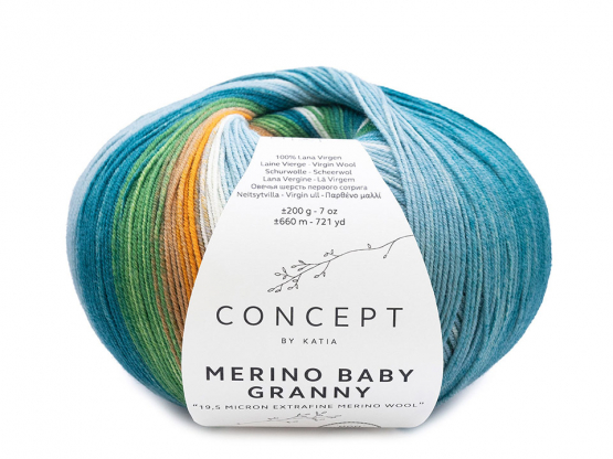 Katia Merino Baby Granny Farbe 504 petrol-braun-steingrau Farbe Petrol-Braun-Steingrau