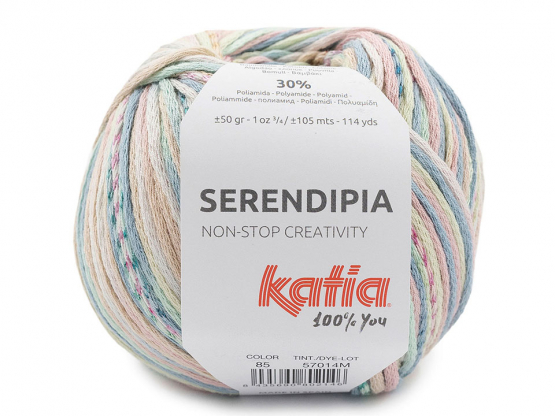 Katia Serendipia Farbe 85 fuchsia-grünblau-hellgrün